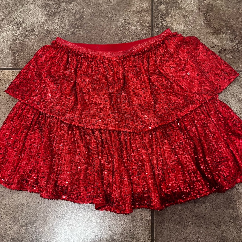 Cat & Jack Red Sequin Mini Skirt